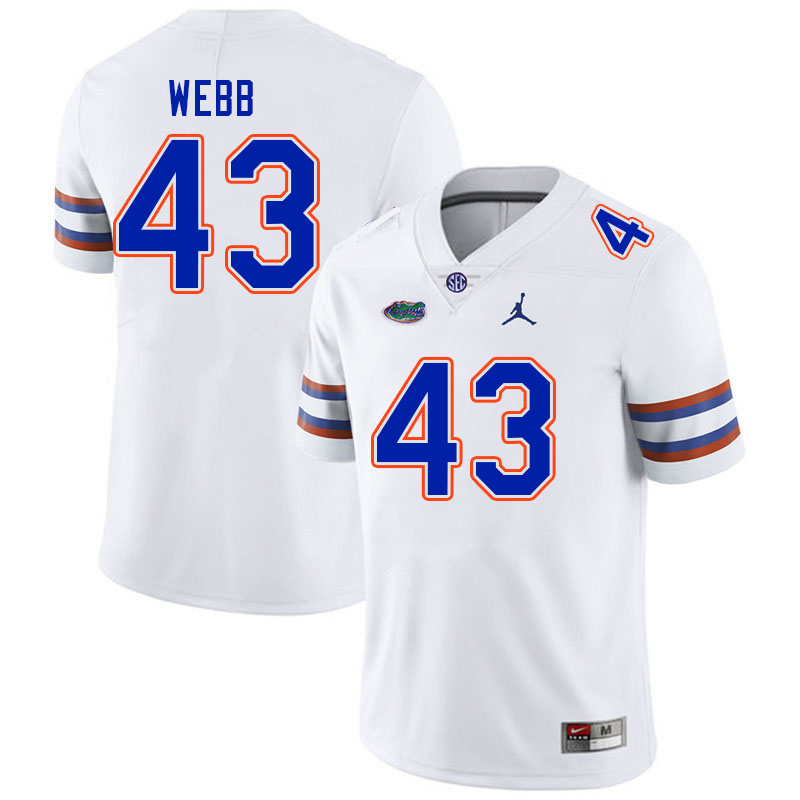 Men #43 Curran Webb Florida Gators College Football Jerseys Stitched-White